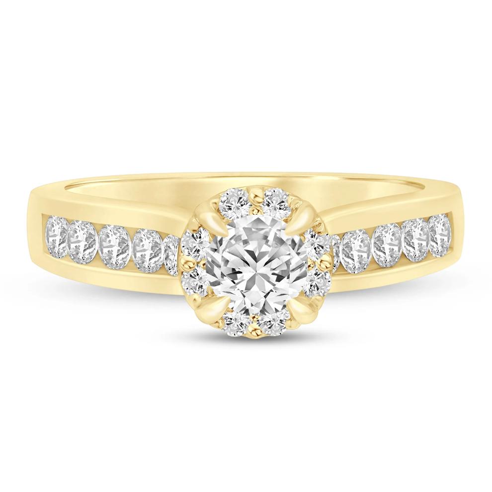 Diamond Halo Engagement Ring in 14K Yellow Gold (7/8 ct. tw.) – Image 1 of 4
