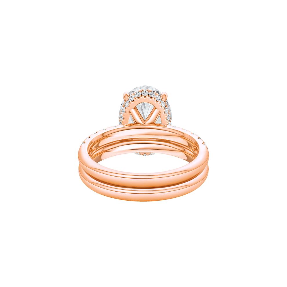 Lab Grown Diamond Oval Bridal Set in 14K Rose Gold (5 ct. tw.) – Image 4 of 5