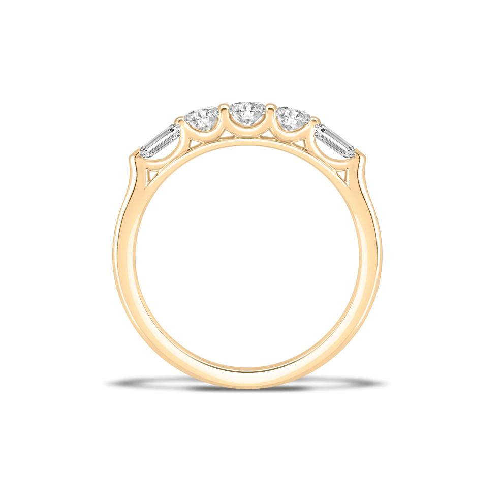 Lab Grown Diamond Oval &amp; Baguette Band in 10K Yellow Gold (1/2 ct. tw.) – Image 2 of 4