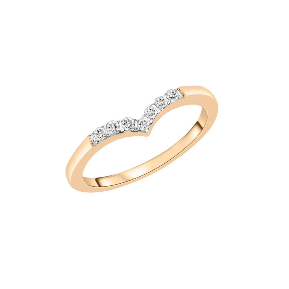 Diamond 'V' Ring in Vermeil (1/10 ct. tw.) – Image 5 of 7