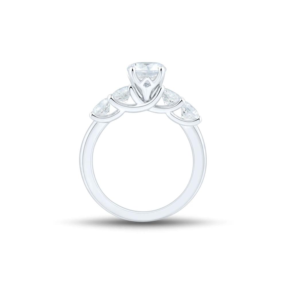 1 ct. tw. Round Lab Grown Diamond Semi-Mount Engagement Ring in Platinum (Setting Only) – Image 3 of 6