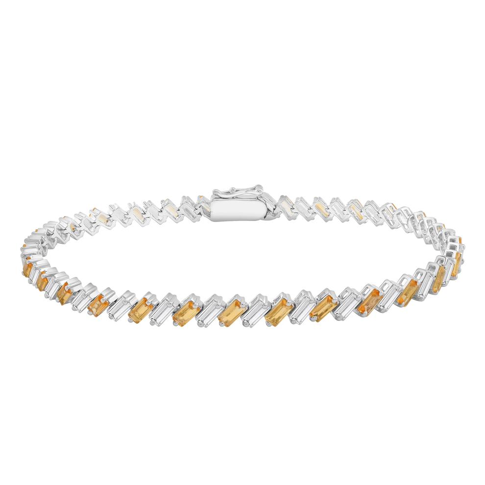 Citrine and Lab-Created White Sapphire Bracelet in Sterling Silver – Image 1 of 1