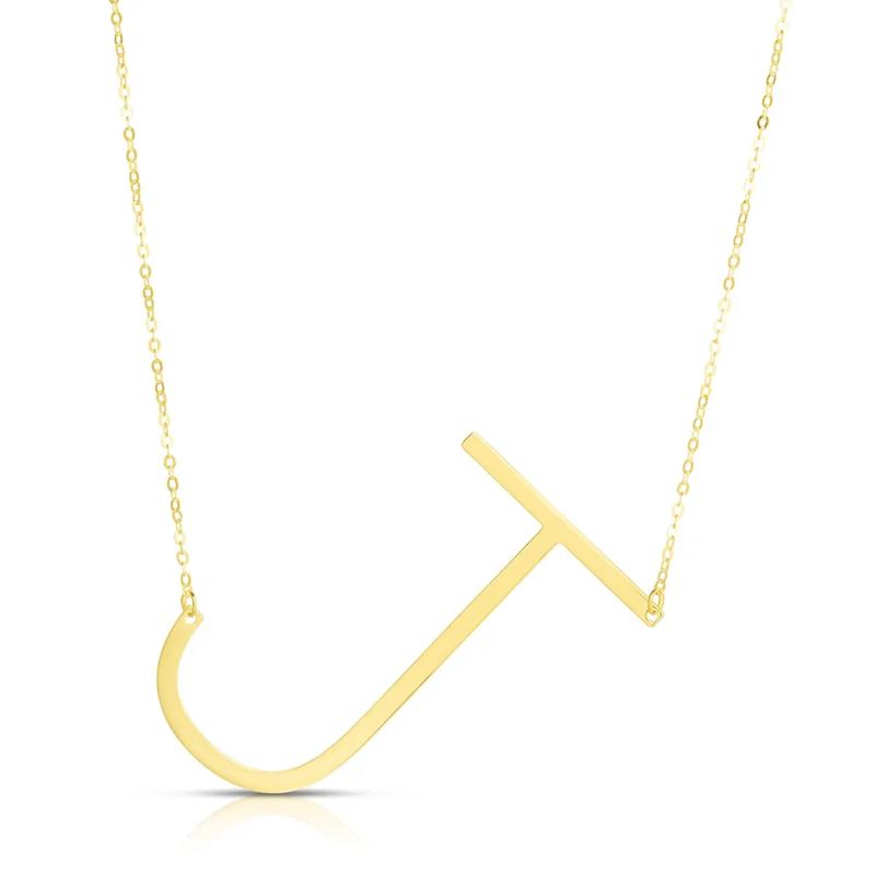 &ldquo;J&rdquo; Initial Necklace in 14K Yellow Gold – Image 1 of 3