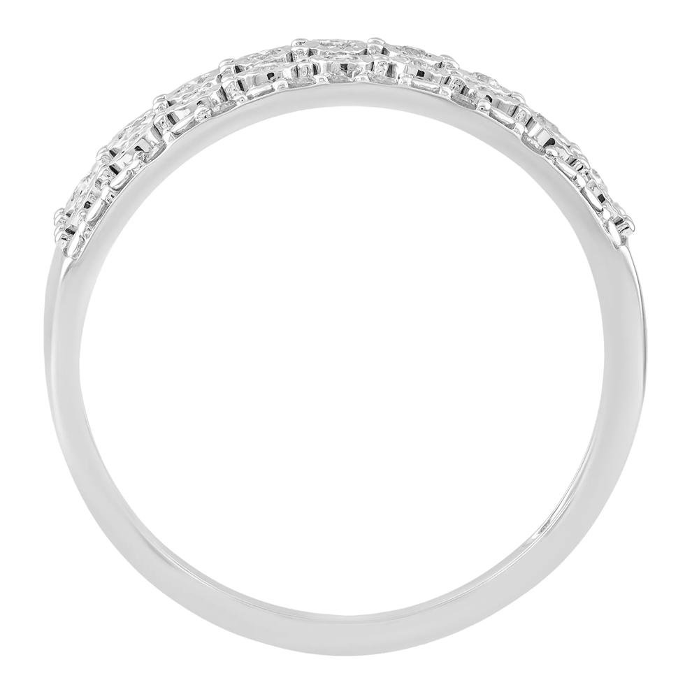 Diamond Illusion Multi-Row Wedding Band in 10K White Gold (1/4 ct. tw.) – Image 2 of 3