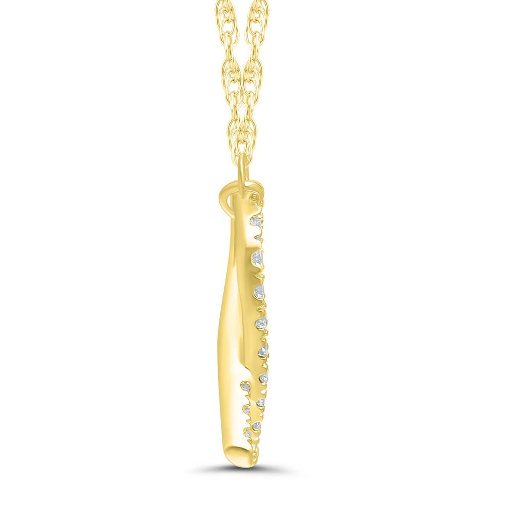 Diamond Ribbon Necklace in 10K Yellow Gold (1/10 ct. tw.) – Image 2 of 3