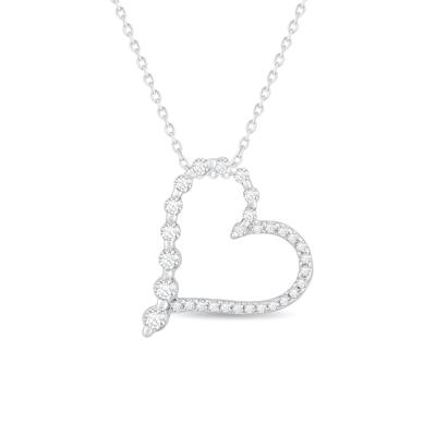 Diamond Heart Pendant Necklace in Sterling Silver (1/7 ct. tw.)