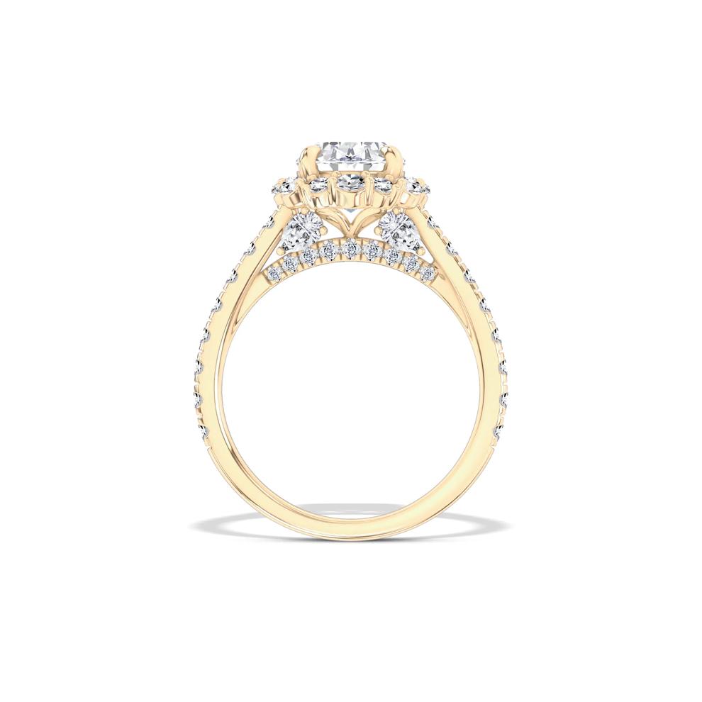 Lab Grown Diamond Oval Halo Engagement Ring in 14K Yellow Gold (3 ct. tw.) – Image 2 of 4