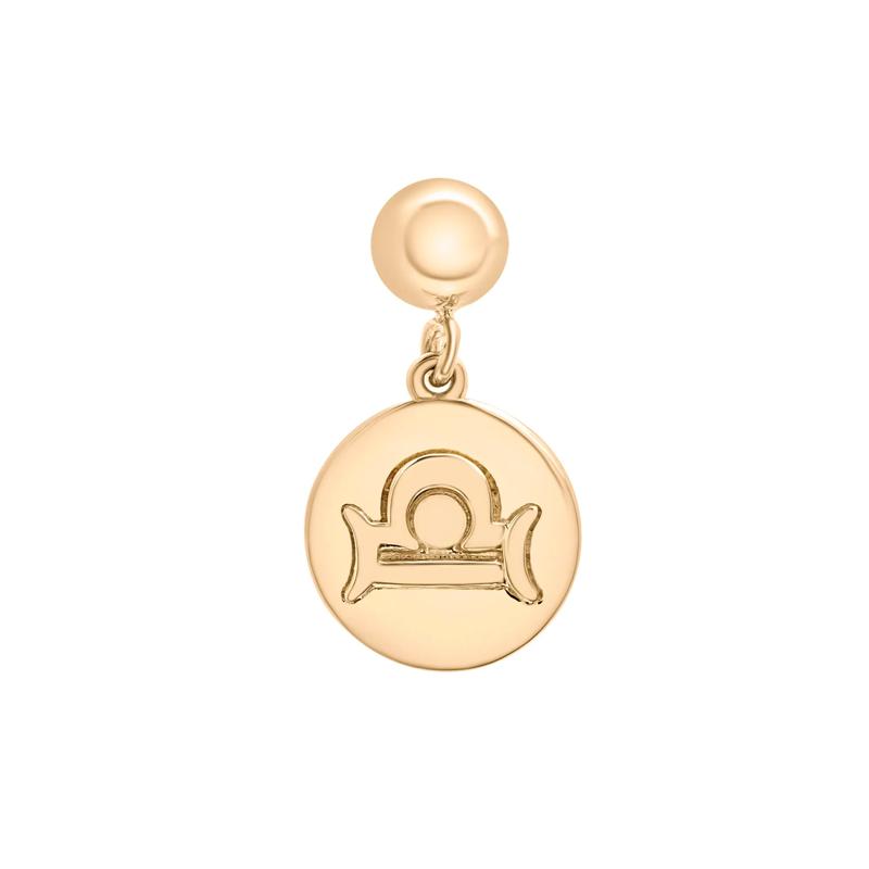 Libra Zodiac Disc Bead Charm in Vermeil – Image 1 of 3