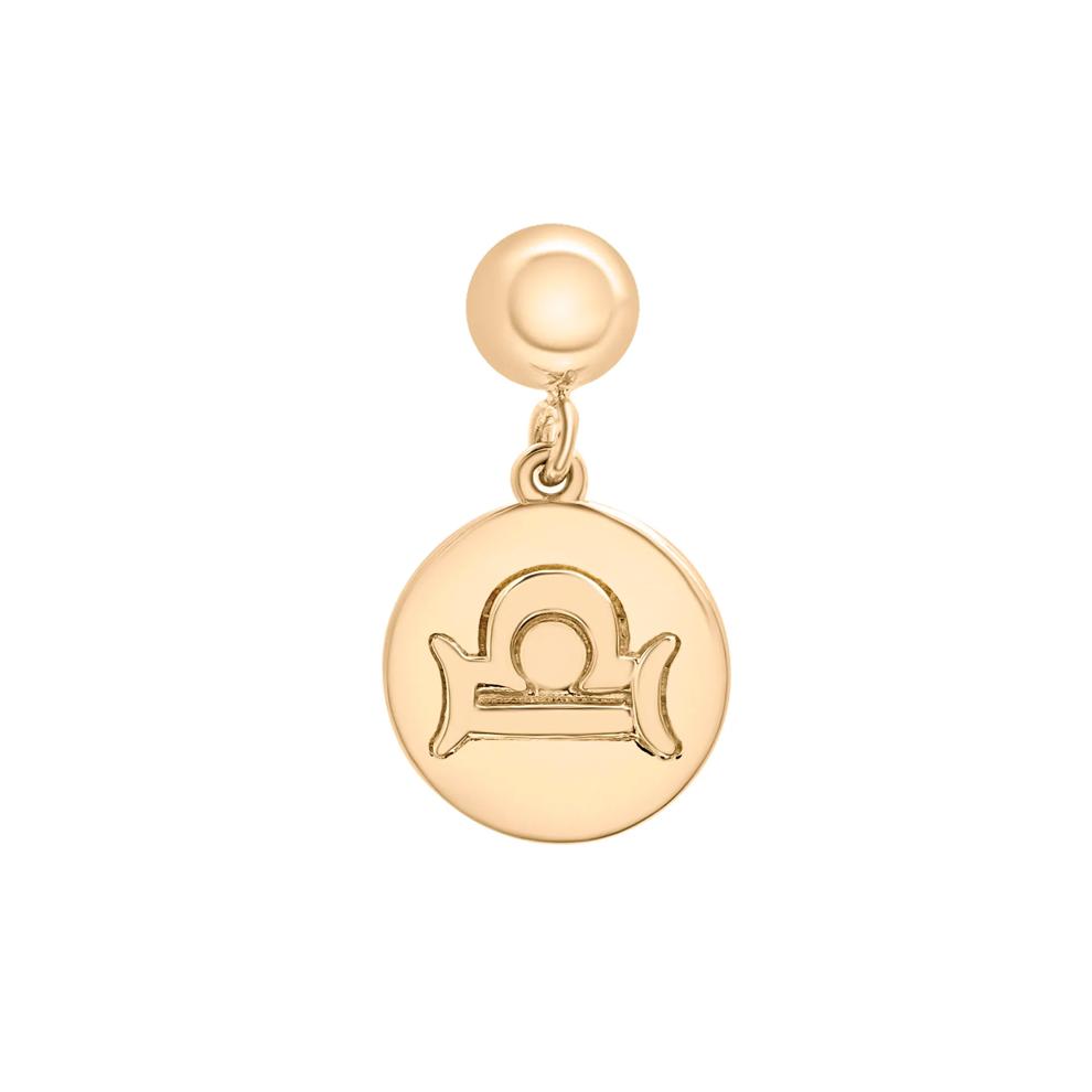 Libra Zodiac Disc Bead Charm in Vermeil – Image 1 of 3