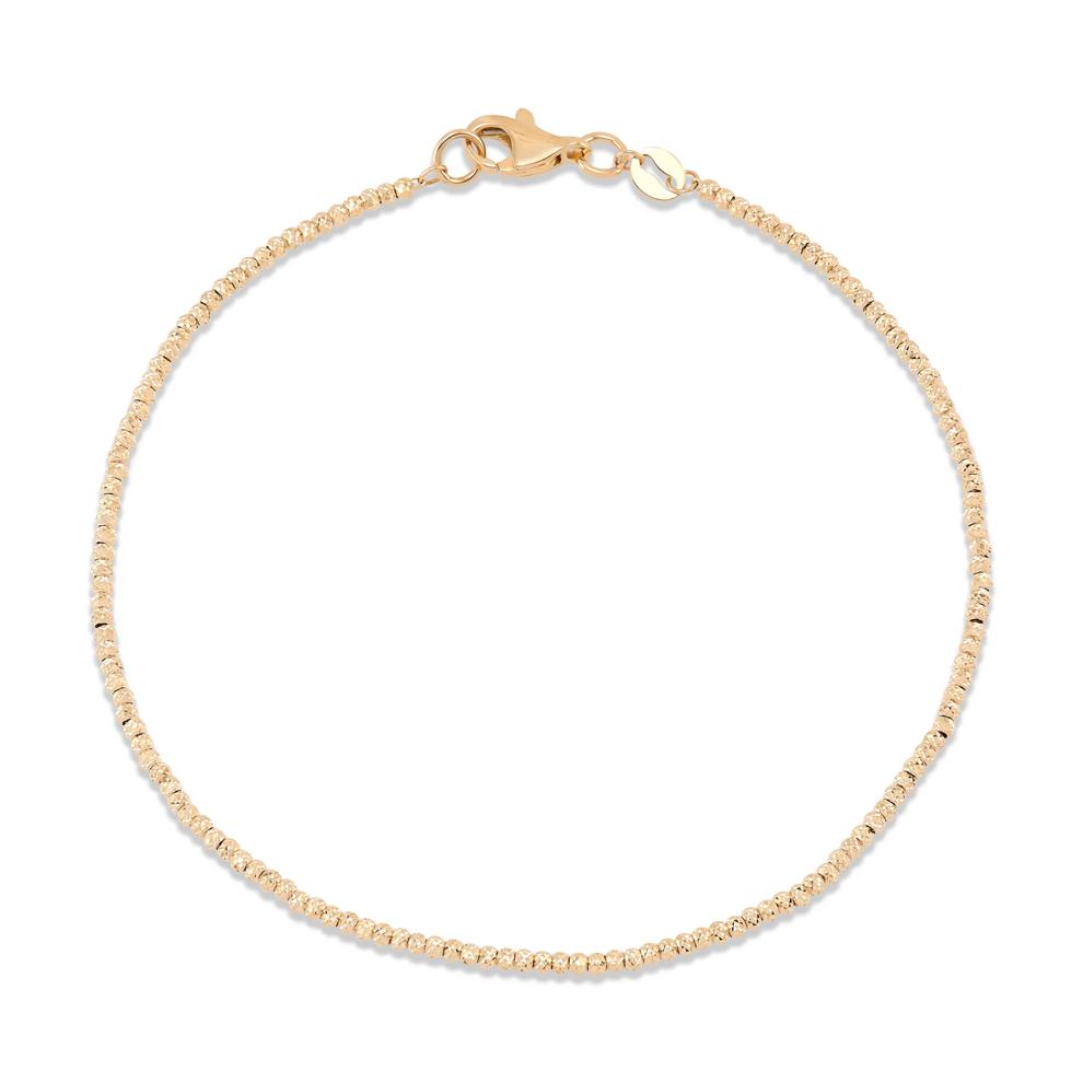 Polished Diamond-Cut Beaded Bracelet in 14K Yellow Gold, 7.5" – Image 2 of 3