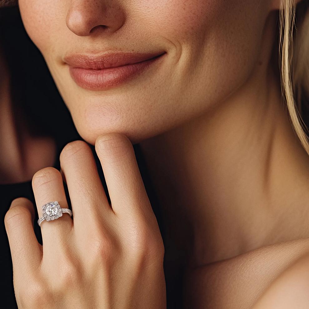 Esme Round Lab Grown Diamond Engagement Ring in Platinum (2 ct. tw.)  – Image 5 of 5