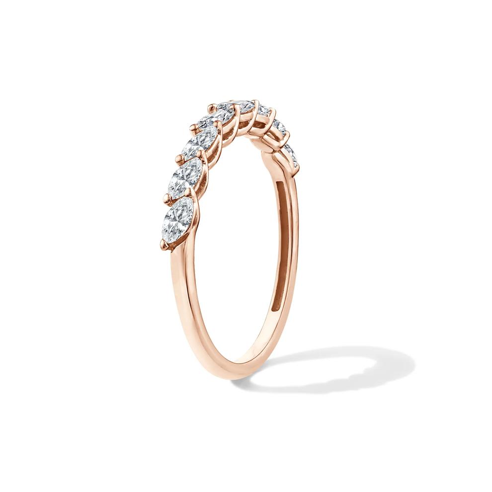 Lab Grown Diamond Marquise Anniversary Band in 10K Rose Gold (1/2 ct. tw.) – Image 3 of 4