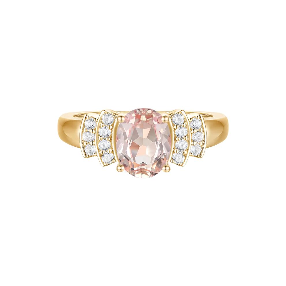 Morganite and Diamond Ring in 10K Yellow Gold (1/5 ct. tw.) – Image 1 of 3