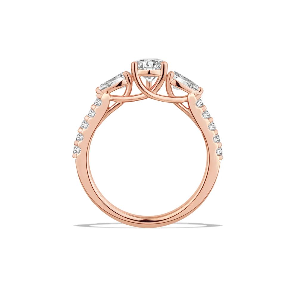 Lab Grown Diamond Three-Stone Engagement Ring in 14K Rose Gold (2 ct. tw.) – Image 2 of 4