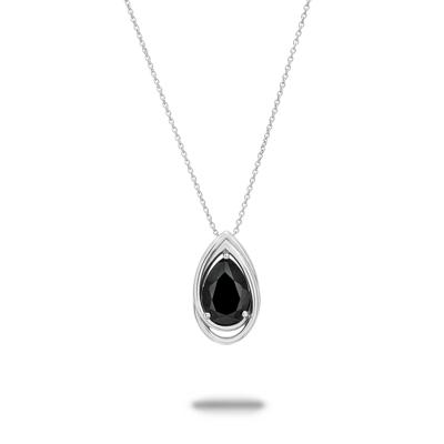 Onyx Interlaced Pendant in Sterling Silver