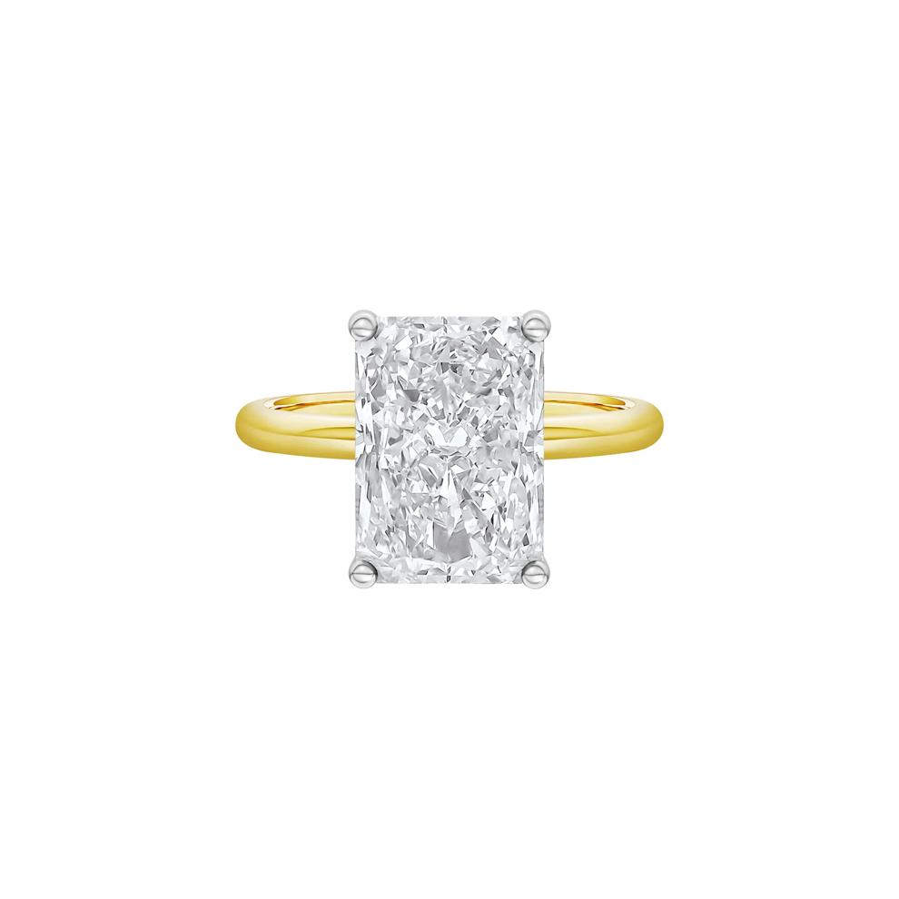 Lab Grown Diamond Radiant-Cut Solitaire Ring in 14K Yellow &amp; White Gold (5 ct.) – Image 1 of 4