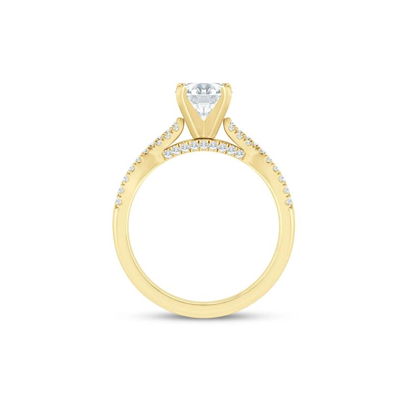 Lab Grown Diamond Twist Semi-Mount Ring in 14K Yellow Gold &#40;1/4 ct. tw.&#41; – Image 3 of 6