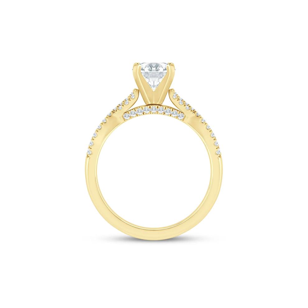 Lab Grown Diamond Twist Semi-Mount Ring in 14K Yellow Gold (1/4 ct. tw.) – Image 3 of 6