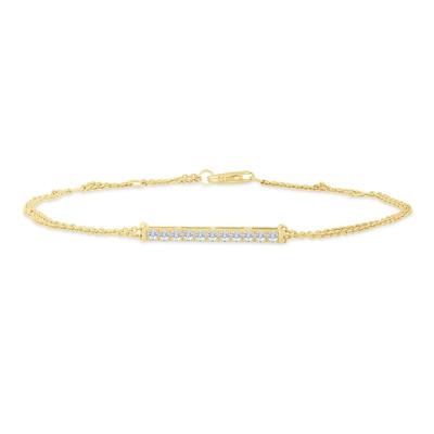 Lab Grown Diamond Bar Chain Bracelet in 10K Yellow Gold (1/4 ct. tw.)