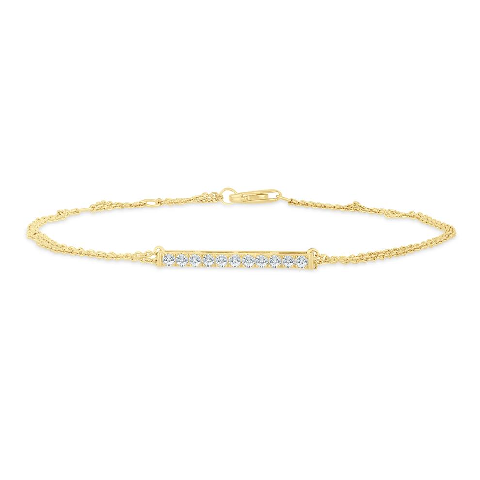 Lab Grown Diamond Bar Chain Bracelet in 10K Yellow Gold (1/4 ct. tw.) – Image 1 of 3