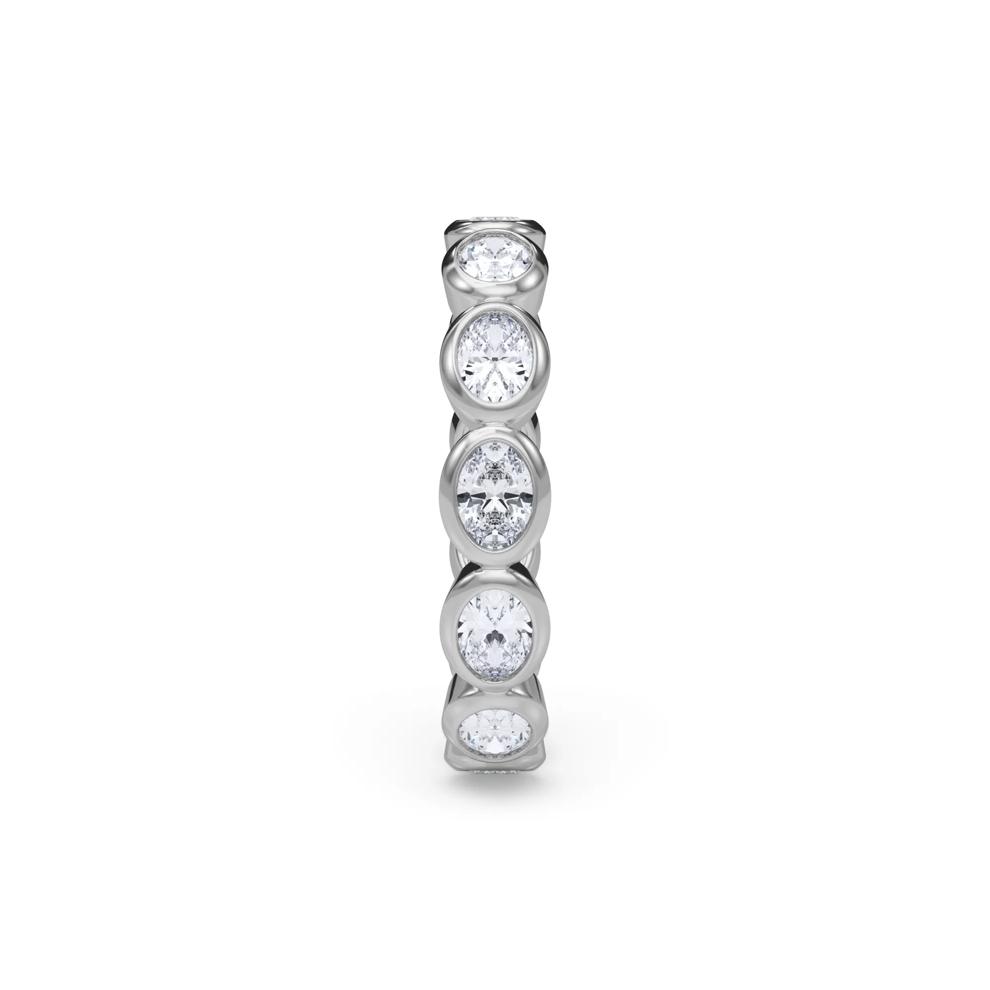 Lab Grown Diamond Oval Bezel-Set True Eternity Band in 14K White Gold  – Image 3 of 5