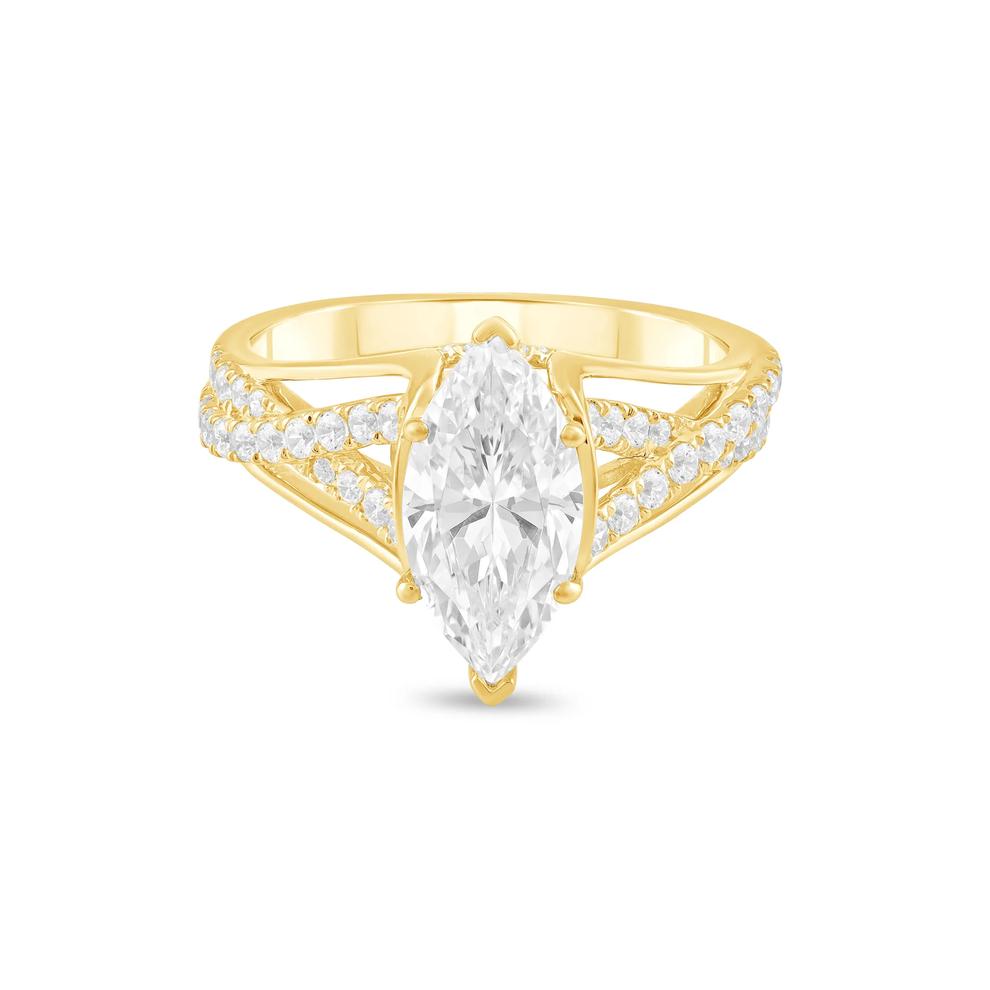 Lab Grown Diamond Marquise Center Engagement Ring in 10K Yellow Gold (2 1/2 ct. tw.) – Image 1 of 4