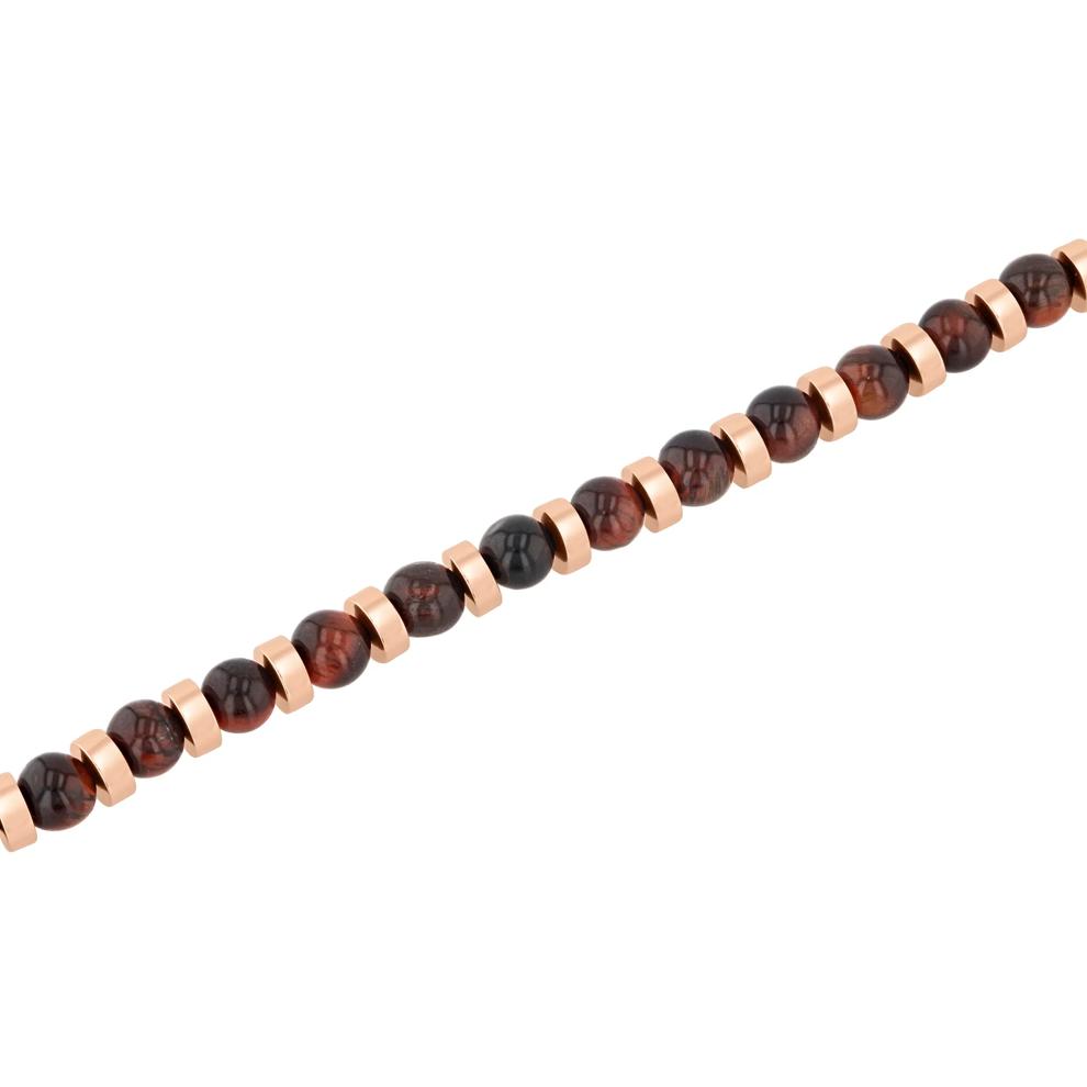 Men's Tiger Eye Bead Bracelet in Rose Gold Vermeil – Image 3 of 3