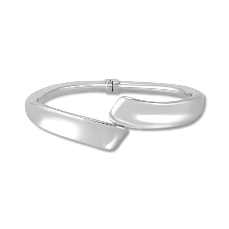 Concave Bypass Bangle Bracelet in Sterling Silver – Image 1 of 2
