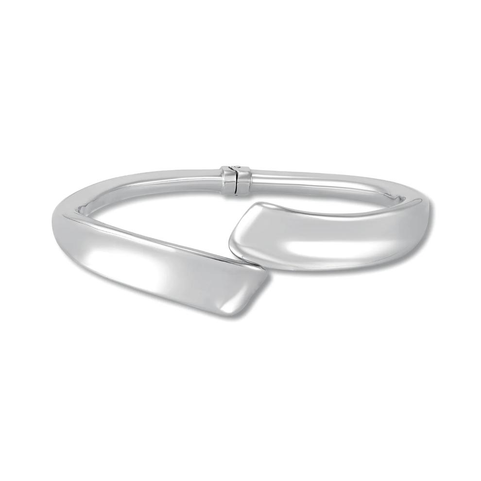 Concave Bypass Bangle Bracelet in Sterling Silver – Image 1 of 2
