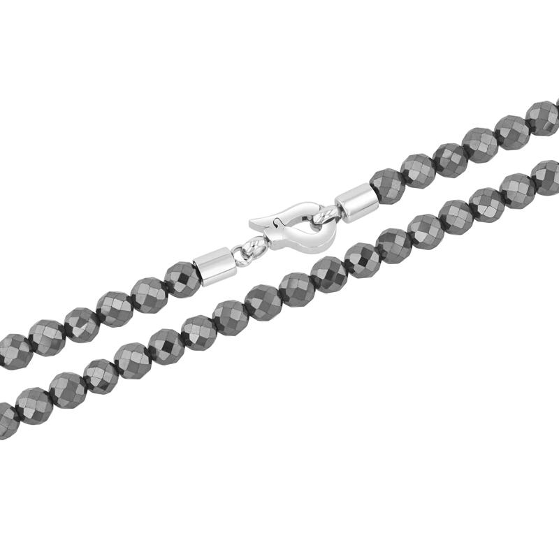 Hematite Beaded Necklace in Stainless Steel, 22&quot; – Image 3 of 3