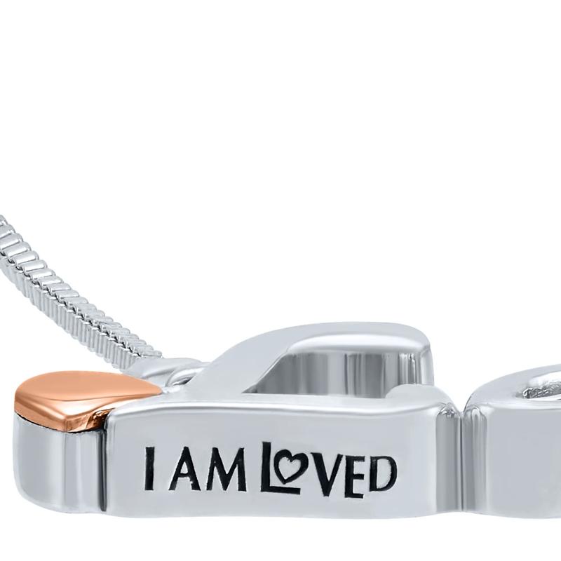 Diamond Accent Leo Zodiac Pendant in Sterling Silver and 14K Rose Gold  – Image 3 of 4