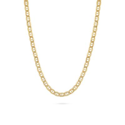 Hollow Beveled Marine Link Chain in 14K Yellow Gold, 3.4mm, 20"