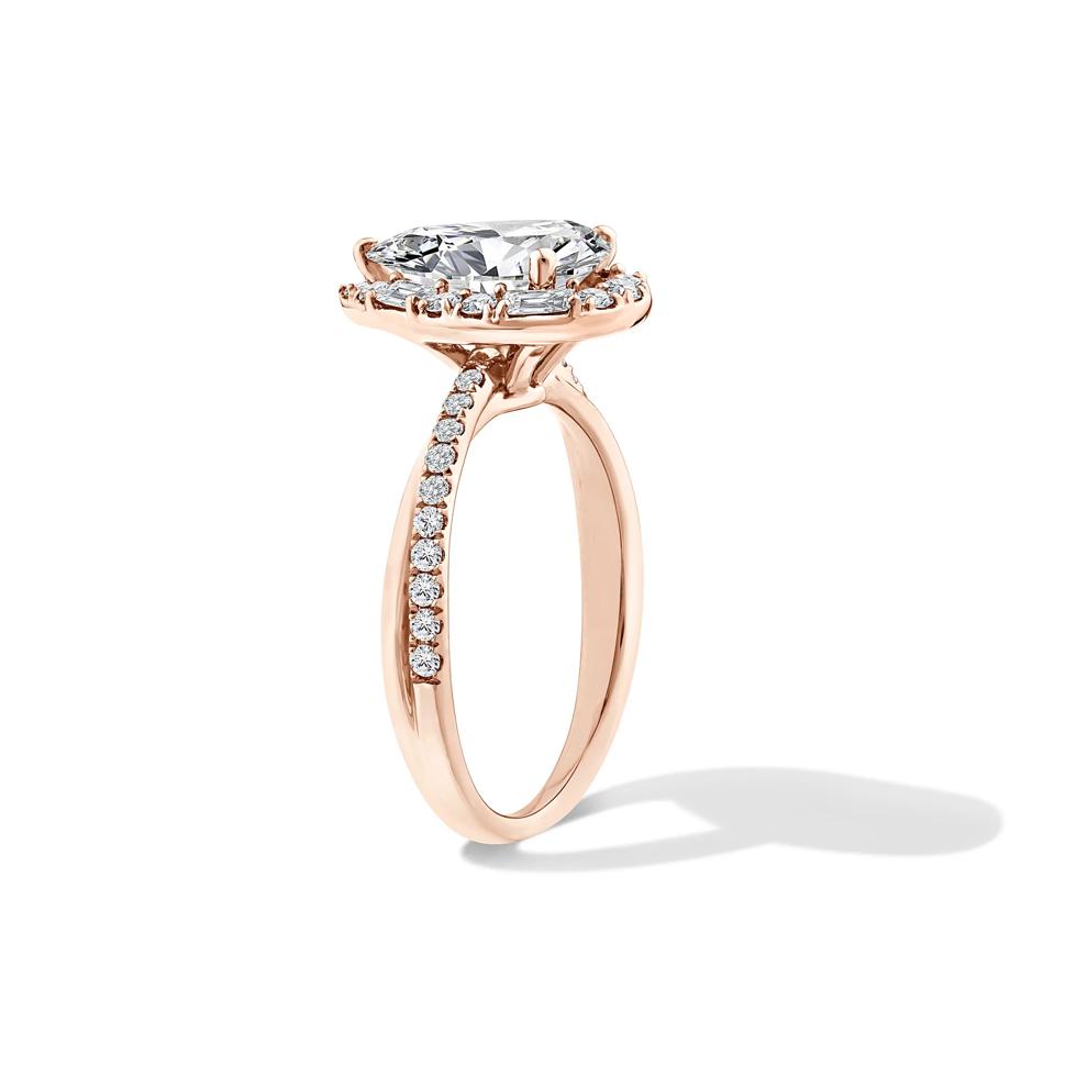 Lab Grown Diamond Pear-Shaped Halo Engagement Ring in 14K Rose Gold (2 1/2 ct. tw.) – Image 3 of 4