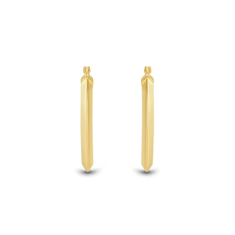 Knife-Edge Hoop Earrings in 14K Yellow Gold – Image 2 of 2