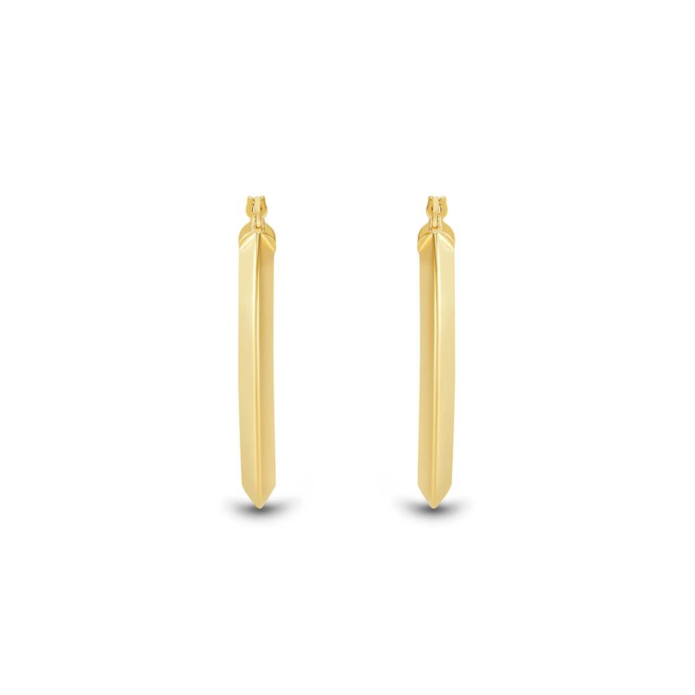 Knife-Edge Hoop Earrings in 14K Yellow Gold – Image 2 of 2