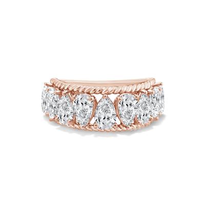Lab Grown Diamond Alternating Pear-Shaped Anniversary Band in 10K Rose Gold (3 ct. tw.)
