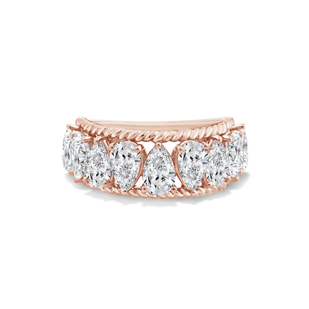 Lab Grown Diamond Alternating Pear-Shaped Anniversary Band in 10K Rose Gold (3 ct. tw.) – Image 1 of 4