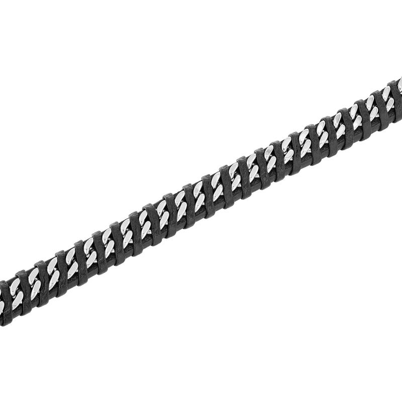 Men&rsquo;s Braided Chain Bracelet in Stainless Steel – Image 2 of 2