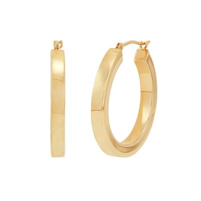 Polished Square Tube Hoops in 14K Gold
