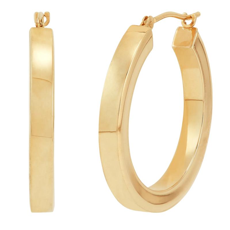 Polished Square Tube Hoops in 14K Yellow Gold – Image 1 of 1