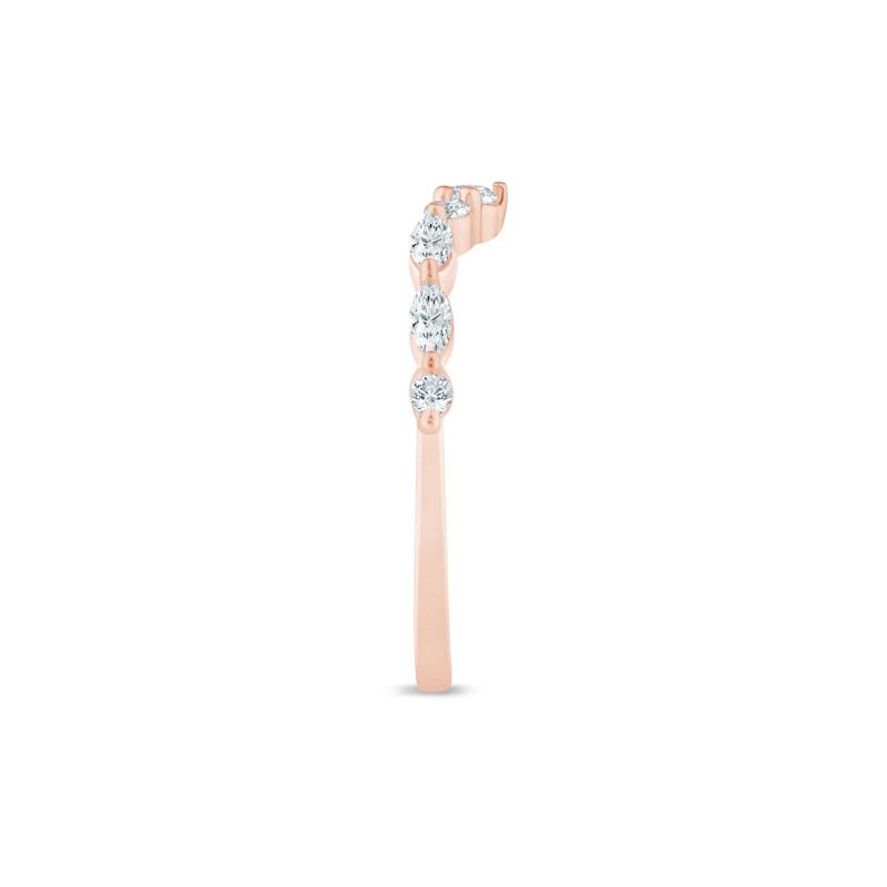 Lab Grown Diamond Round and Marquise Contour Band in 14K Rose Gold (3/8 ct. tw.) – Image 3 of 3