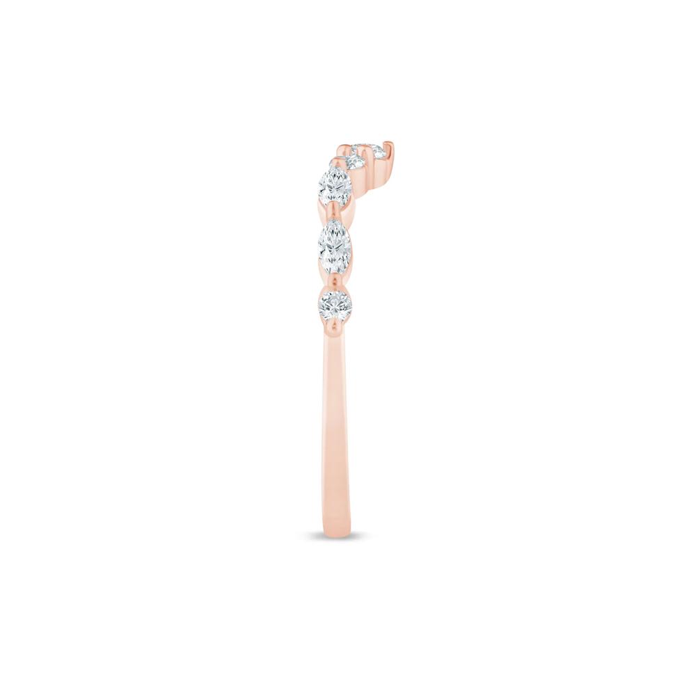 Lab Grown Diamond Round and Marquise Contour Band in 14K Rose Gold (3/8 ct. tw.) – Image 3 of 3
