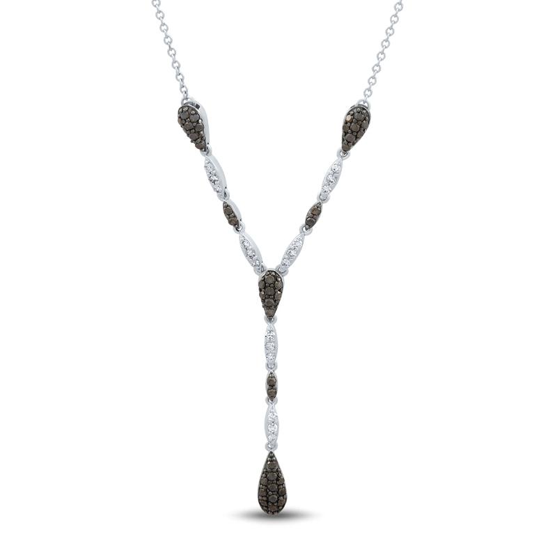 Black and White Diamond Necklace in 10K White Gold &#40;1/2 ct. tw.&#41; – Image 1 of 3