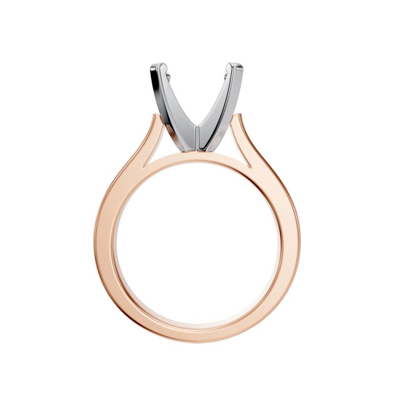 Solitaire Semi-Mount Engagement Ring in 14K Rose Gold (Setting Only) – Image 4 of 8