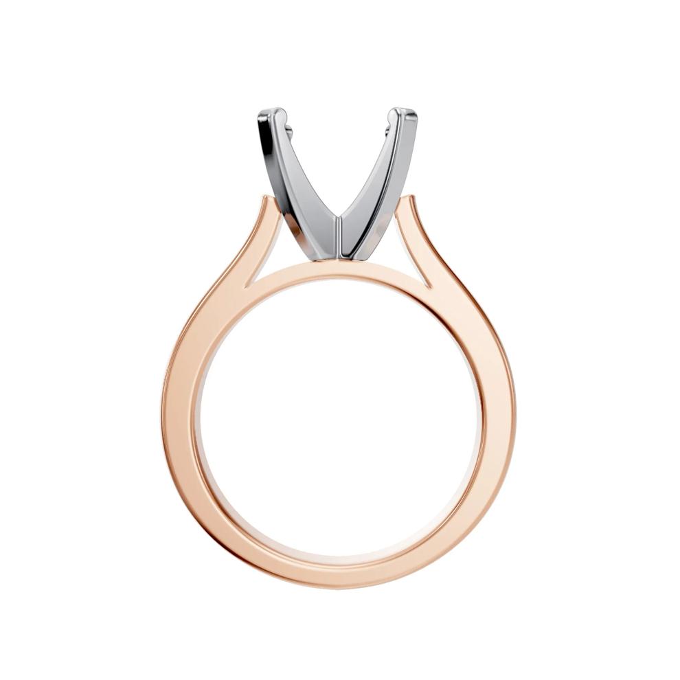 Solitaire Semi-Mount Engagement Ring in 14K Rose Gold (Setting Only) – Image 4 of 8