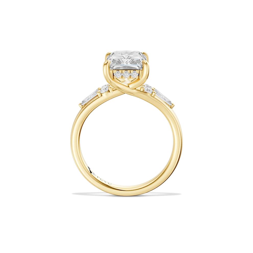 London Lab Grown Diamond Radiant Center Engagement Ring in 14K Yellow Gold (3 1/2 ct. tw.) – Image 4 of 4