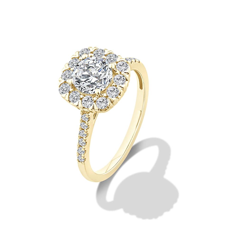 Lab Grown Diamond Halo Engagement Ring in 10K Yellow Gold (1 1/2 ct. tw.) – Image 4 of 4
