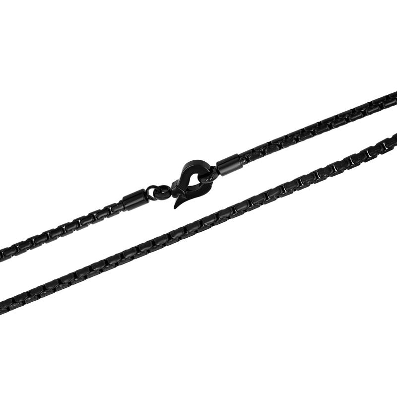 Men&#39;s Bullet Link Chain in Black Stainless Steel, 3MM, 22&quot; – Image 2 of 6