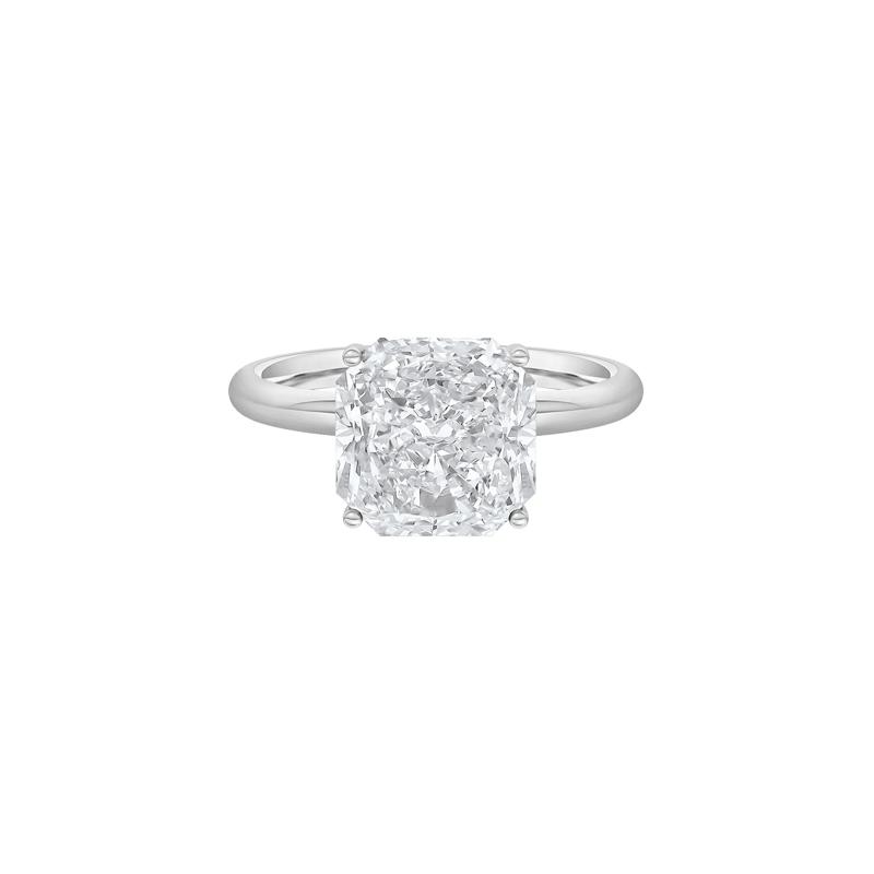 Lab Grown Diamond Square Solitaire Ring in Platinum &#40;3 ct.&#41; – Image 1 of 4