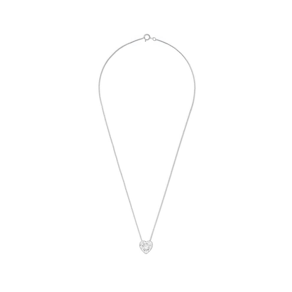 Diamond Accent Solitaire Pendant Necklace in Sterling Silver – Image 3 of 4